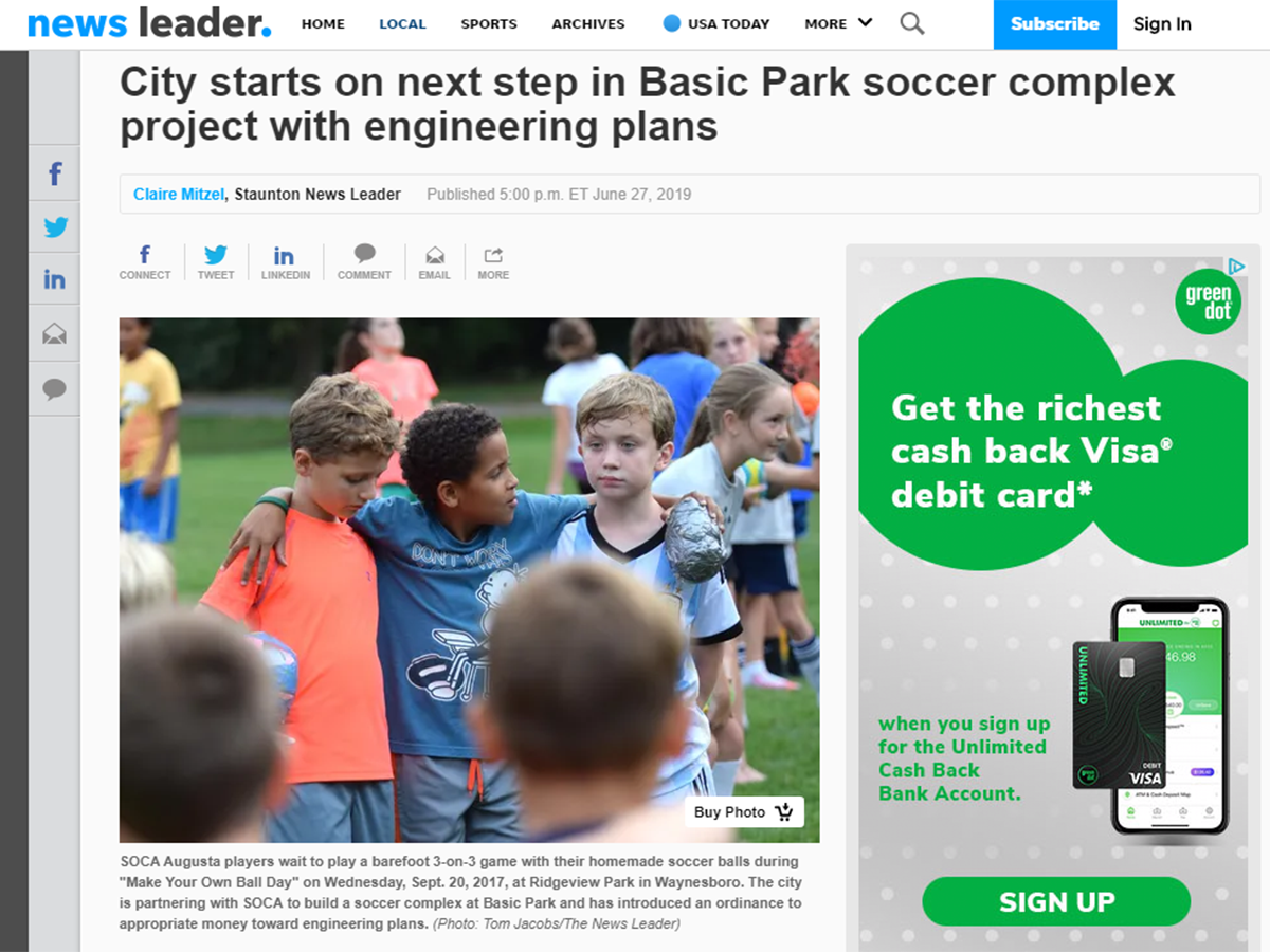 Basic Park Soccer Complex Article